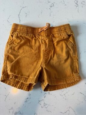 Tea Kids Cotton Drawstring Shorts - Mustard